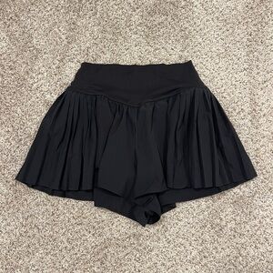 aerie Black Pleated Skort Shorts
